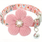 Floral Dog Collar with 3D Flower Charm and Removable Bell