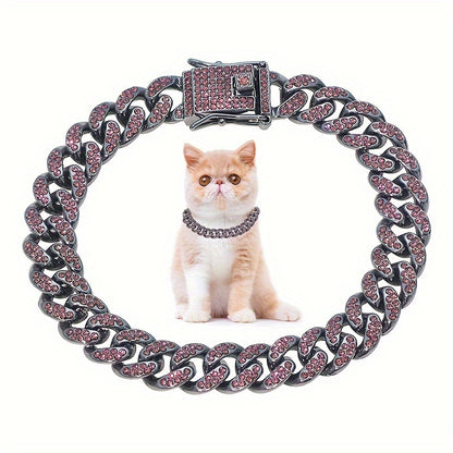 13mm wide dog chain collar diamond Cuban chain