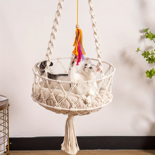 Macrame Cat Hammock Bed