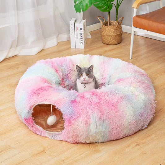 Full Moon Shaped Cat Tunnel Bed